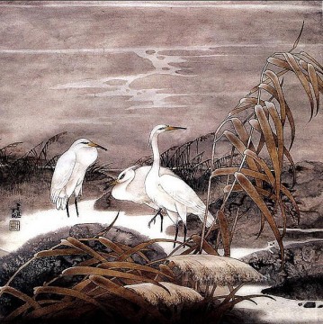 Chino Painting - Garceta en otoño chino antiguo